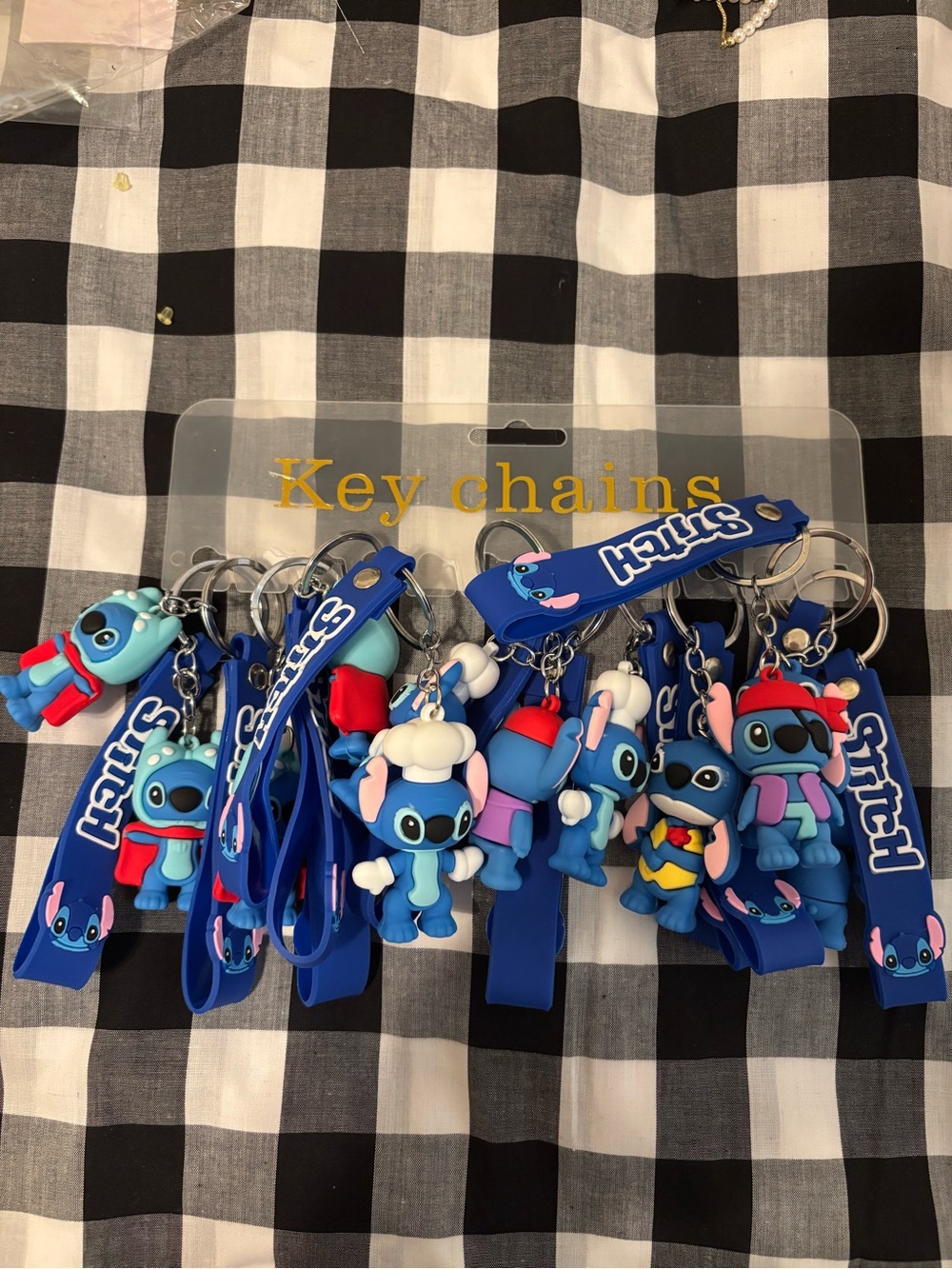 Stitch Blue Character Keychain Set - Cute Kids Toy Accessory